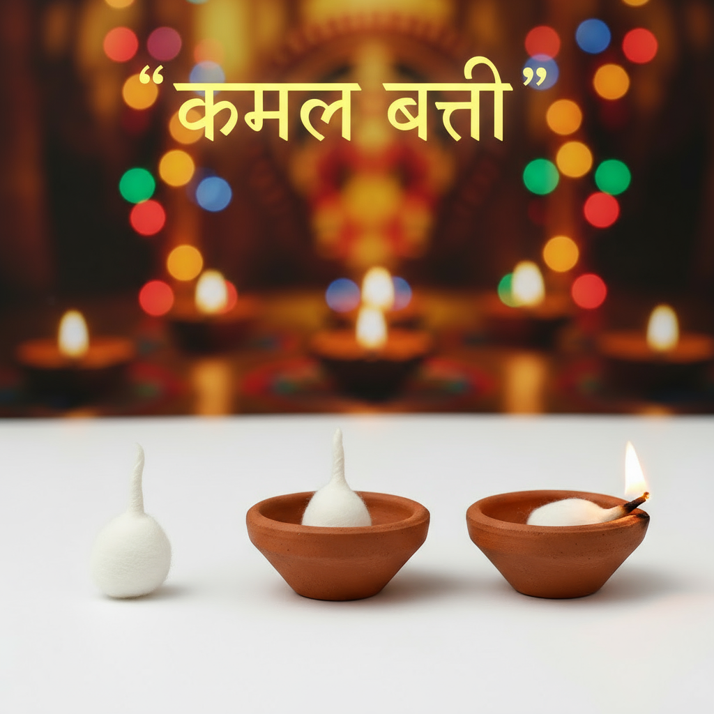 Pooja Batti | Kamal Batti | Cotton Wick for diya around 1 inch